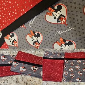 Handmade Disney Minnie Mouse Pillowcase Set - Red and Gray
